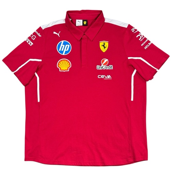 Puma Scuderia Official Ferrari F1 2025 Team Polo Red Shirt Men's XXL HP Shell
